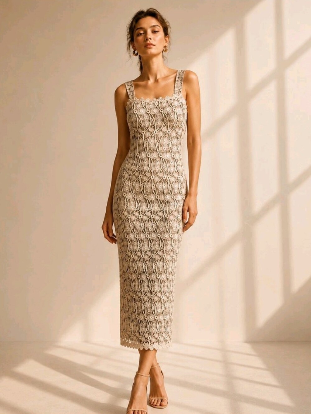 Vintage 90s Gold Mesh Soutache Cocktail Dress Size Small Maxi Sequin Y2K